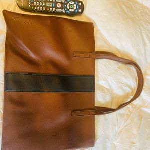 Vince slim vegan leather tote bag